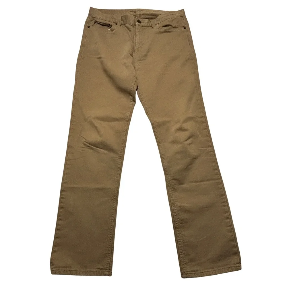 Banana Republic Mens Slim Traveler Khaki Brown 5-Pocket Chino Pants 33x32 488420